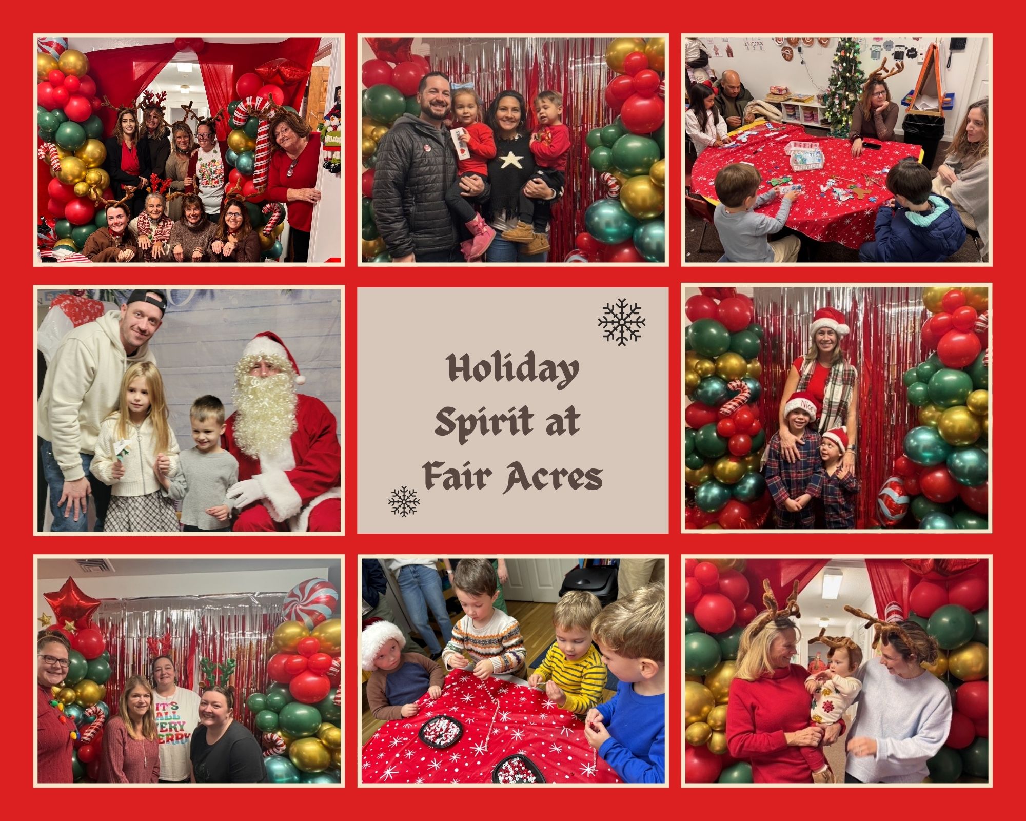 Colorful Red Elegant Ornamental Christmas Photo Collage