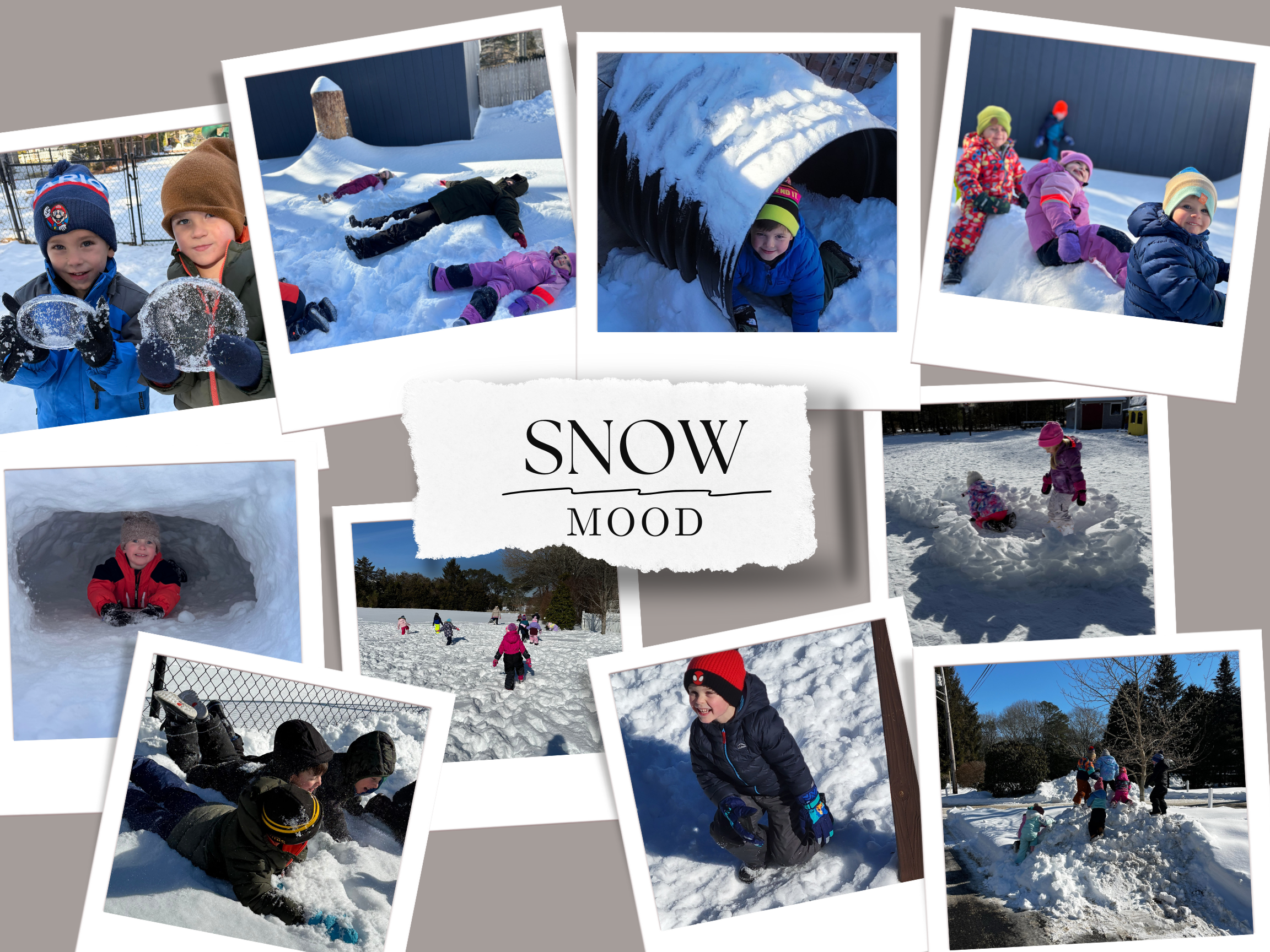 Multicolored Aesthetic Photo Collage Winter Mood Poster